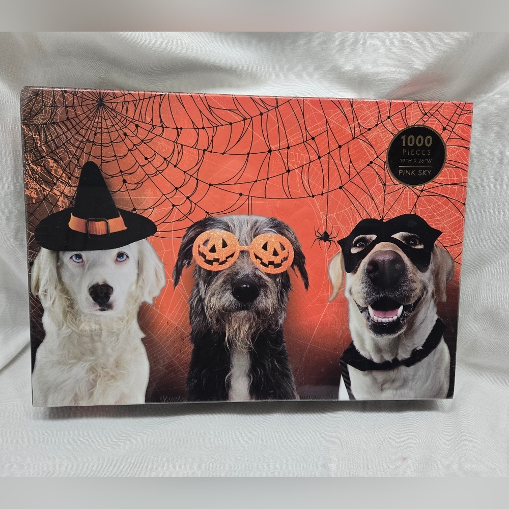 Halloween Themed Dog Puzzle 1000 Pieces NWT 19"H x 26" W